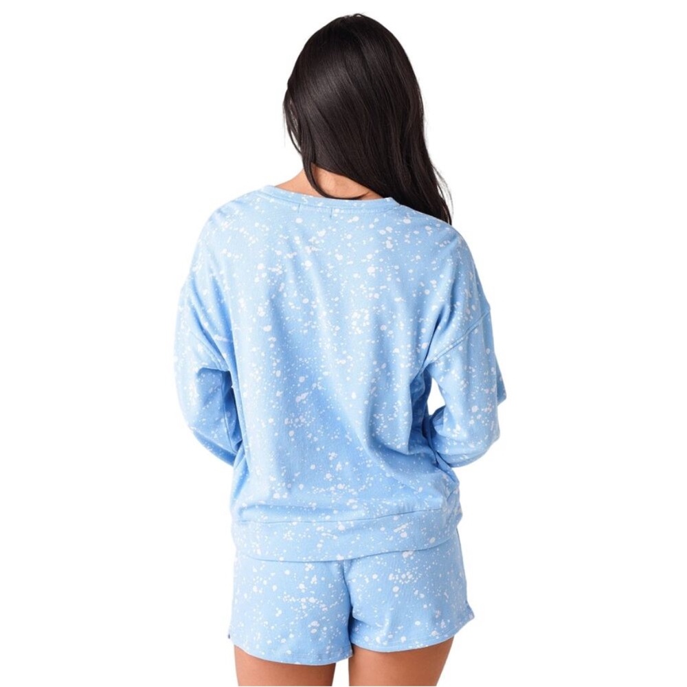P.J. Salvage Flick of a Brush Long Sleeve Top It’s All Good Sweatshirt Blue L - Picture 2 of 15